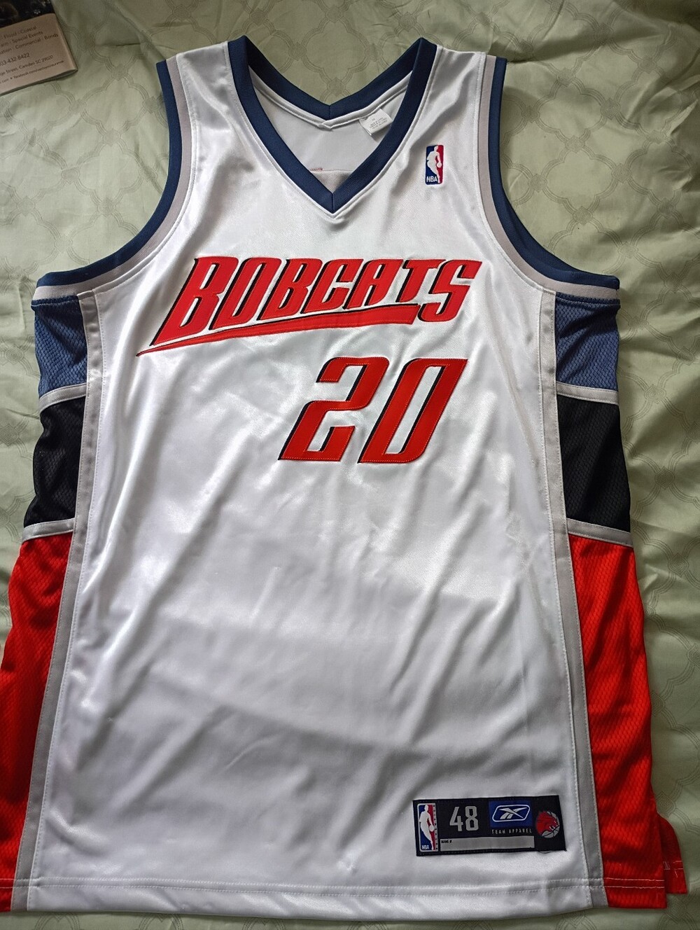Reebok White Charlotte Bobcats #20 Basketball Jersey Raymond Felton Signed